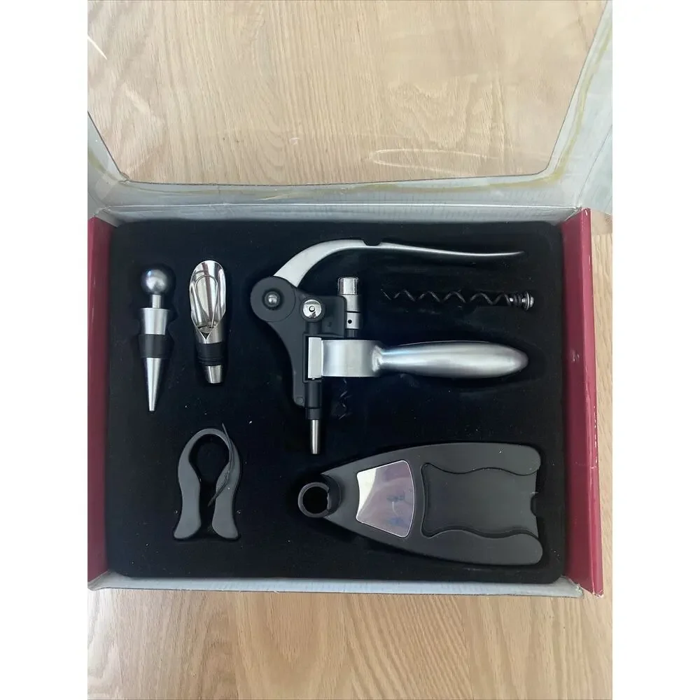 Bed Bath & Beyond Corkscrew Set 6 Piece Easy Lift New / Opened Box Wine Opener